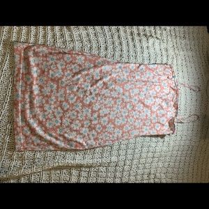 Pink floral fitted dress